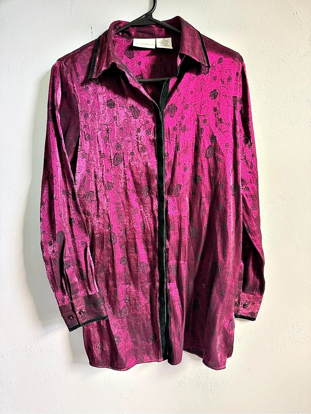 Jaclyn Smith Floral Button Down Top Pink Size 6 Like New